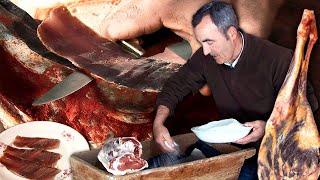 CECINA casera con PIERNA de oveja SAL y PIMENTÓN Receta tradicional de esta CARNE DESHIDRATADA [upl. by Annawak538]