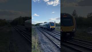 Class 195 on a NottinghamLeedspasses a Track machine in Chesterfield sidings [upl. by Eissahc]