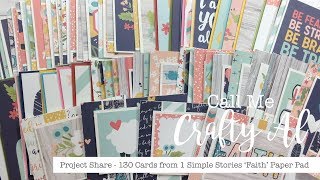 130 Cards from 1 Paper Pad  Simple Stories Faith Line  Project Share [upl. by Mumford764]