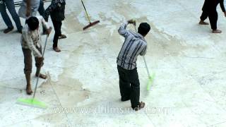 People cleaning floor for blood shed on Muharram [upl. by Asirap985]