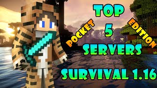 ✅TOP 5 Servidores Survival de Minecraft PE 116  11640 🌟 ACTIVOS🌟 2020 [upl. by Hans]