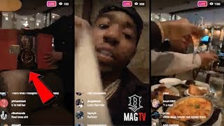 YFN Lucci Buys 2600 Bottle Of Louis XIII At Ruths Chris On IG Live [upl. by Ivie]