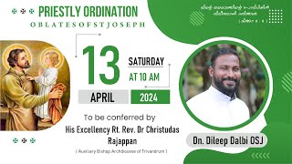 Oblates of Saint Joseph Priestly Ordination  Dn Dileep  St Peters Forane Church Anchuthengu [upl. by Tipton925]