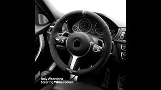 How to install hand stitch steering wheel cover for BMW 2 3 4 5 6Series M2 M3 M4 M5 M6 X2 X4 X5 X6 [upl. by Micki]