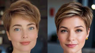 Grey Fine Pixie Haircut Style For Women over 40  curly pixie cut 2024  Best Short Haircut [upl. by Anuahc]