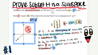 Prove Subset is a Subspace of V Using Span is a Subset Theorem Linear Algebra RU 01640250 [upl. by Kiele968]