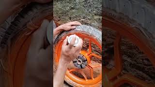 Pulsar NS Alloy wheel painting shortvideo ns125 ns160 ns200 ns400z [upl. by Aihgn]