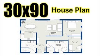 30x90 House plan  House plan by Asif [upl. by Franklin]