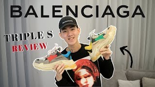 Balenciaga Triple S Review  On feet  KVINKICKZ [upl. by Steddman328]