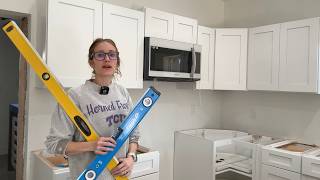 How to Install Base Cabinets Over an Unlevel Floor [upl. by Botnick]