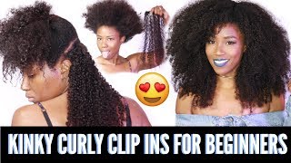 How To Install Clip ins for beginners  Kinky curly clip ins from HerGivenHaircom [upl. by Finah]