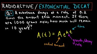 Radioactive Decay and Exponential Growth Quick Example Involving Exponential Decay [upl. by Ajnin637]