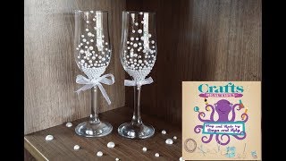 DIY Tutorial Wedding glasses  DampA Crafts [upl. by Atteuqnas]