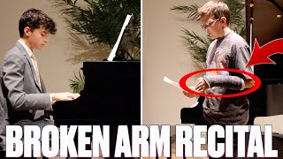 FAMILY PIANO RECITAL TO REMEMBER  PLAYING PIANO WITH A BROKEN ARM [upl. by Darrill]