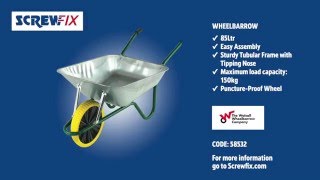 Screwfix  WALSALL EASILOAD PUNCTUREPROOF WHEELBARROW GALVANISED 85LTR [upl. by Akiv]