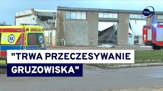 Katastrofa budowlana na terenie dawnej bazy PKS Nowe informacje ws zawalenia dachu hali w Mławie [upl. by Roger]