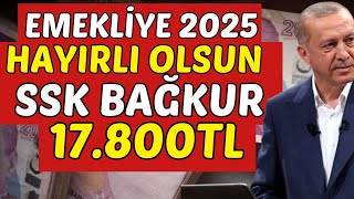 SSK BAĞKUR 4A4B4C EMEKLİ MAAŞLARI YENİ 17800TL MAAŞ TABLOSU DEĞİŞTİ KÖK MAAŞ YENİ EMEKLİ MAAŞI [upl. by Aubree]