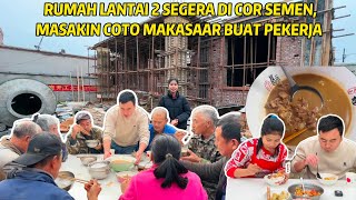 AKHIRNYA RUMAH LANTAI 2 AKAN DI COR SEMEN MASAKIN COTO MAKASSAR BUAT PEKERJA SEMUA SANGAT SUKA [upl. by Anicart785]