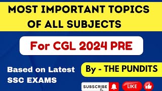 Most Important Topics for SSC CGL 2024 PRE ssccgl ssc cgl2024 thepundits [upl. by Llemmart285]