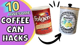 10 USEFUL WAYS to REUSE COFFEE amp TIN CANS  COFFEE CAN DIY CRAFTS [upl. by Nesto950]