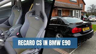 Recaro CS seats install in bmw e90 diy retrofit guide e91 e92 m2m3m4 1234 series f30 f20 f80 [upl. by Reggie]