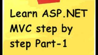 ASPNET MVC Model view controller  MVC Step by Step Part 1 [upl. by Hujsak]