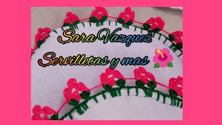 63 de puntilla facil para tortilleros 🌺🌺 de flores Sara Vazquez servilletas y mas 🌺 [upl. by Jaime196]