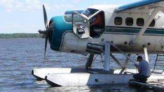 Excellent Adventures DHC3 CFBEO departure from Lac Seul Ontario Canada [upl. by Aaberg]