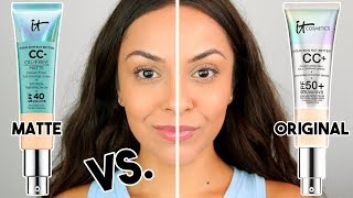 IT COSMETICS CC CREAM MATTE VS ORIGINAL CC CREAM  Which ones better  TrinaDuhra [upl. by Nyladnar]