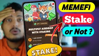 Memefi Staking Update  Memefi Coin Stake or Not   Memefi Stake Process  Memefi Airdrop Check [upl. by Medin]