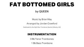 Fat Bottomed Girls for trombone quartet Sheet music in description [upl. by Enel]