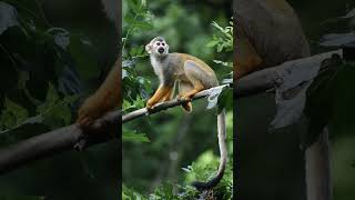 Common Squirrel Monkey Saimiri sciureus in New World Monkey Family  Observed in Description [upl. by Oek]