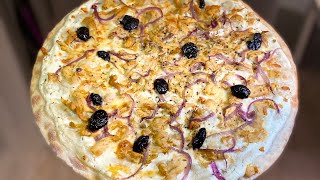 RECETTE  PIZZA BASE CRÈME FRAÎCHE COMME AU RESTAURANT [upl. by Atinel]