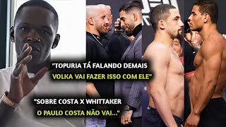 Adesanya FAZ PREVISÃO para as LUTAS entre Volkanovisk x Topuria e Borrachinha x Whittaker no UFC 298 [upl. by Laresa]