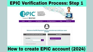 EPIC Verification  EPIC ECFMG  How to create EPIC account for GMC and IMC registration [upl. by Kathe]