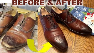 Shoe Shine Magnanni Balmoral Oxfords brought back to life [upl. by Zulema]