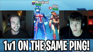 Mongraal amp Clix Finally 1v1 On The SAME PING To See Who Is BETTER [upl. by Tedra]