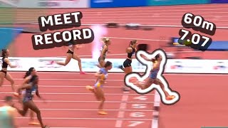 Polands Ewa Swoboda Runs 707 60m Meet Record in Ostrava [upl. by Ragse]