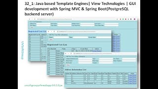 321FreeMarker Spring Boot  View Technology  PostgreSQL GUI development [upl. by Ribble]