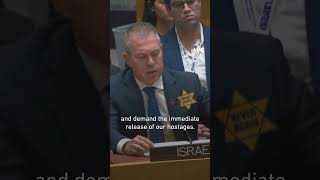 Israeli ambassador Gilad Erdan criticsed for pinning yellow star on his chest during UN meeting [upl. by Bathelda984]