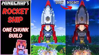 HOW TO BUILD a ROCKET SHIP in ONE CHUNK minecraft lets build tutorial Ep 2 [upl. by Beatty108]