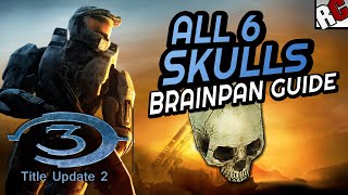 Halo 3 BRAINPAN  All 6 Skull Locations MP  Masterchief Collection Title Update 2 [upl. by Nitsrik]