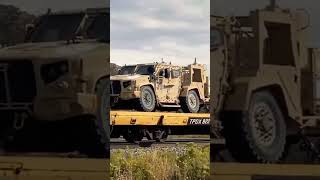 Military Train 🚂 Starting to move forward transporting Armored Vehicles amp Equipment [upl. by Nyledaj]