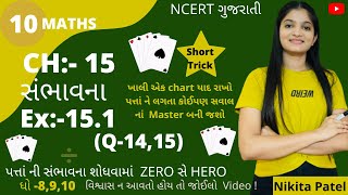 Std10 Maths  સંભાવના । CH15Probability EX151Q1415NCERT solution by Nikita mam [upl. by Attah]