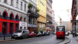 Vienna Streetcar Wiener RingstraßeSiebensterngasse with Olympus PEN EPL2 [upl. by Aramot68]