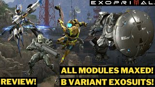 EXOPRIMAL  B VARIANT EXOSUITS AND MAXED MODULES REVIEW exoprimal monsterhunter gamepass [upl. by Gassman]