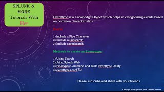 Splunk Knowlegde Object  Event Types Eventtypesconf [upl. by Niltac516]