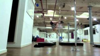 Pole Dance Training Shoulder Mount Bounce lefty handsprings beats and cup grip handspring [upl. by Fruin]