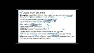 disorders of skeleton spondylosis sciatica arthritis osteo  biology 12 IA academy [upl. by Rudyard125]