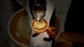 How to make a latte art tutorial lattecappuccino coffeeart coffee shorts [upl. by Gnanmas]